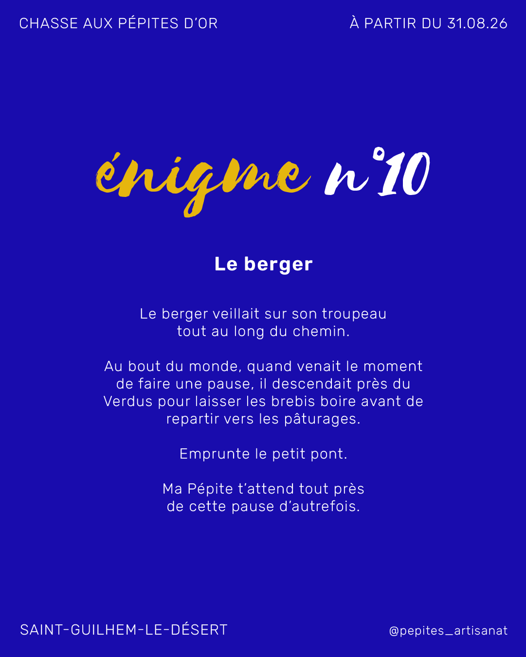Énigme 10 de la Chasse aux Pépites d'Or