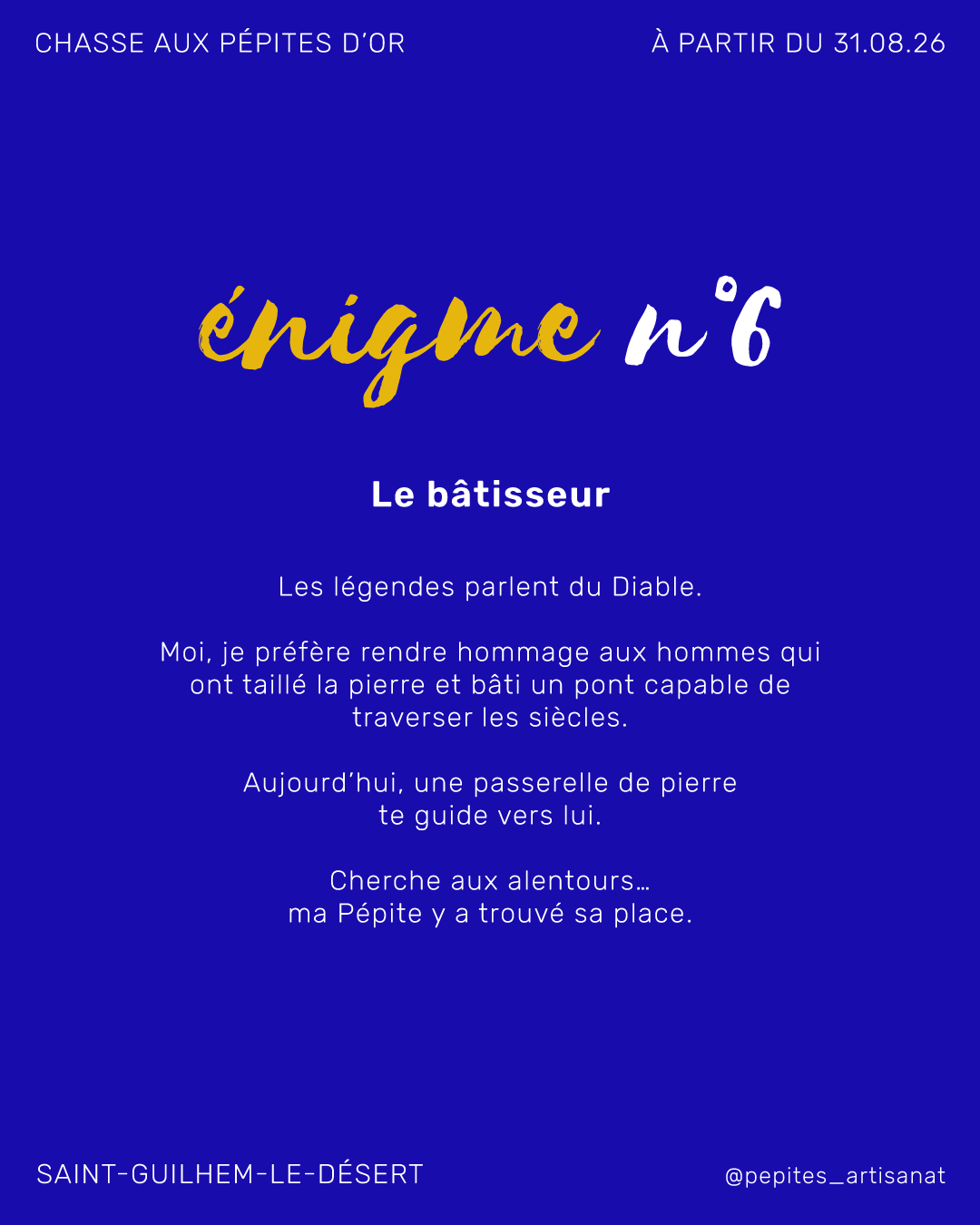 Énigme 6 de la Chasse aux Pépites d'Or