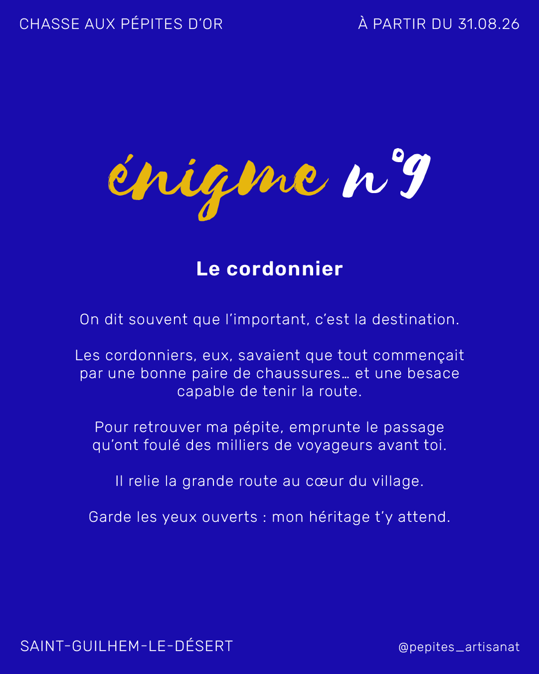 Énigme 9 de la Chasse aux Pépites d'Or